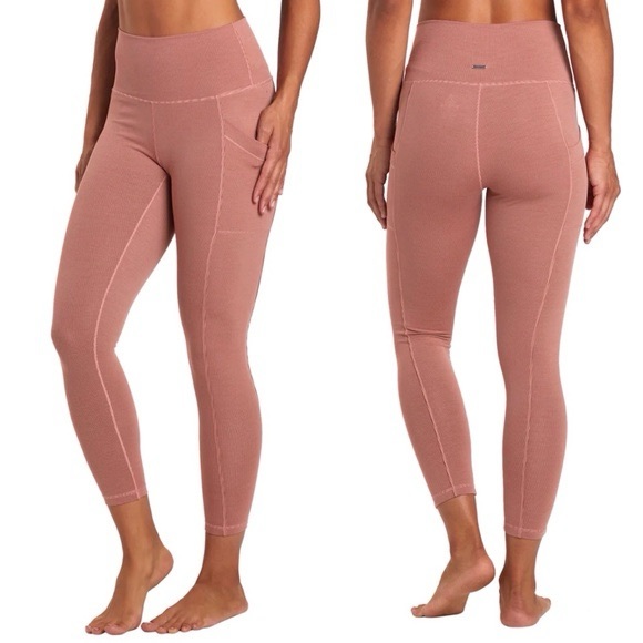 Prana Pants - Prana Women’s Becksa Blush Pink High Waisted Ribbed 7/8 Leggings- Size 2X